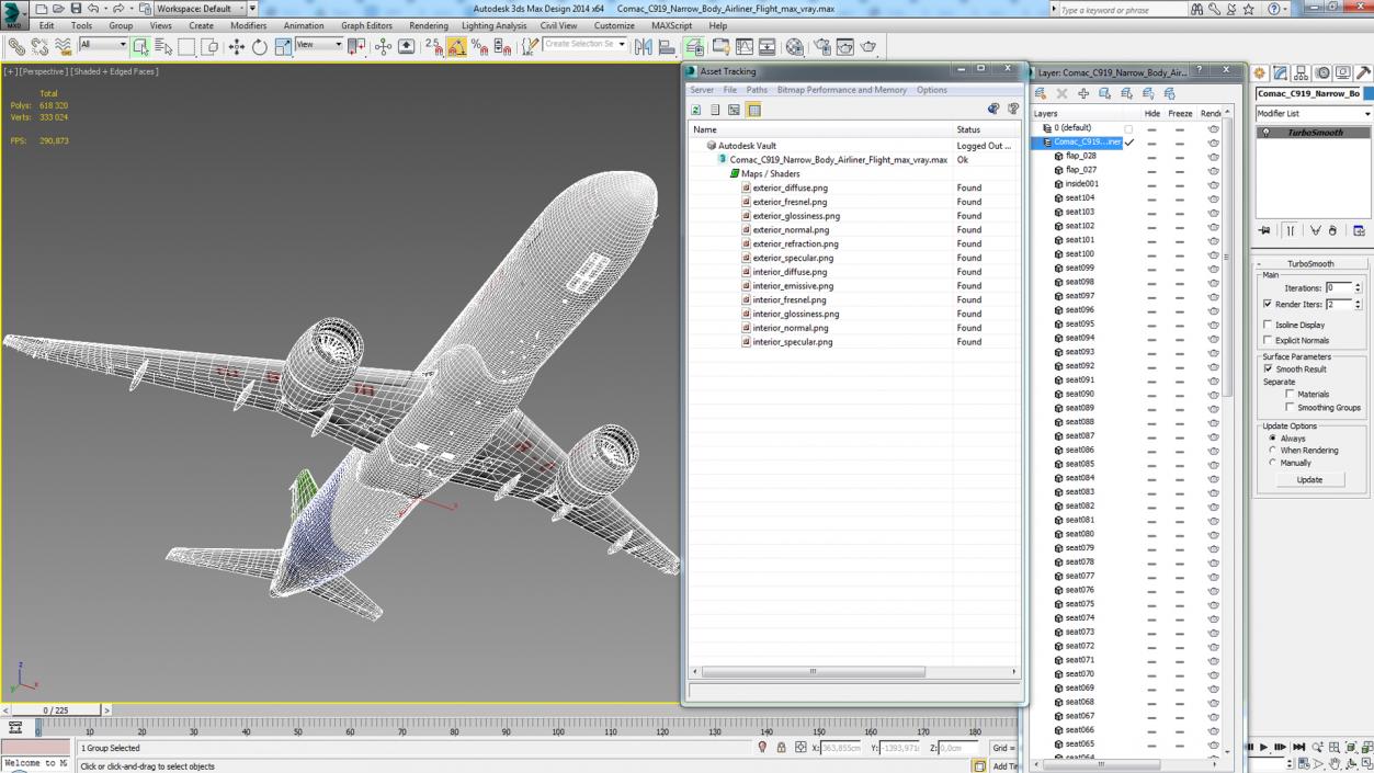 3D Comac C919 Narrow Body Airliner Flight model