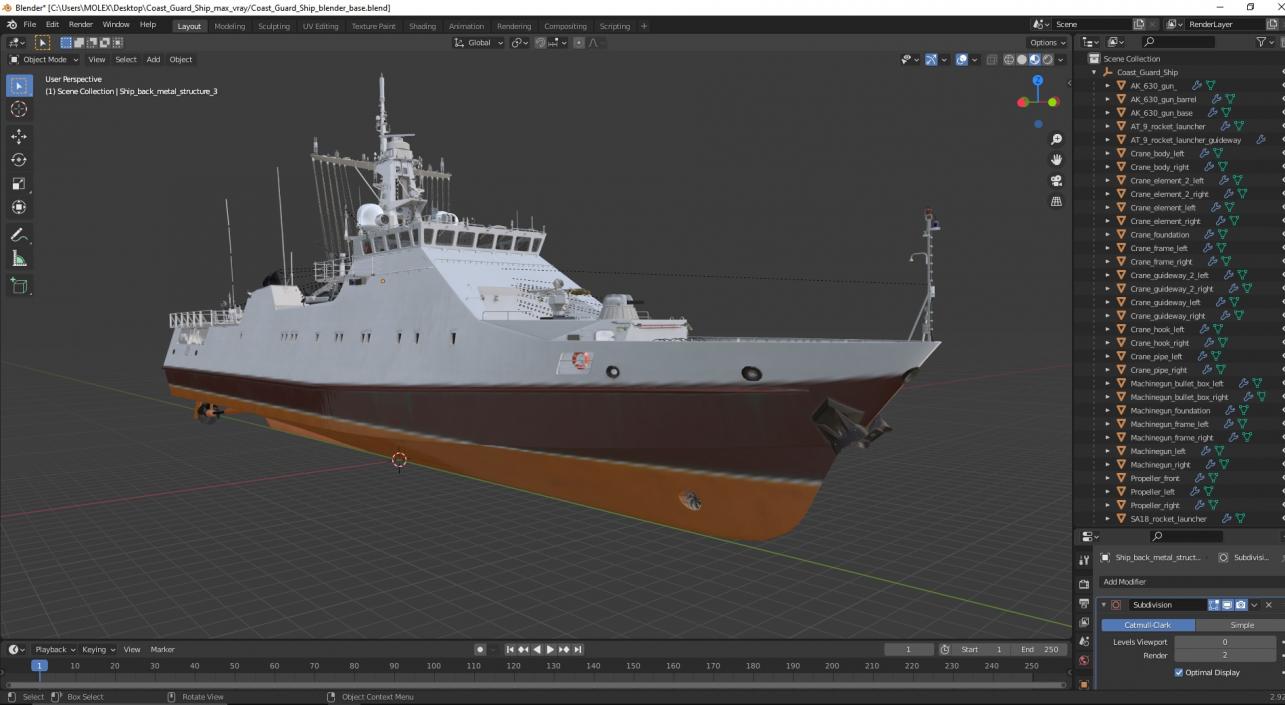 3D Coast Guard Ship 2 model