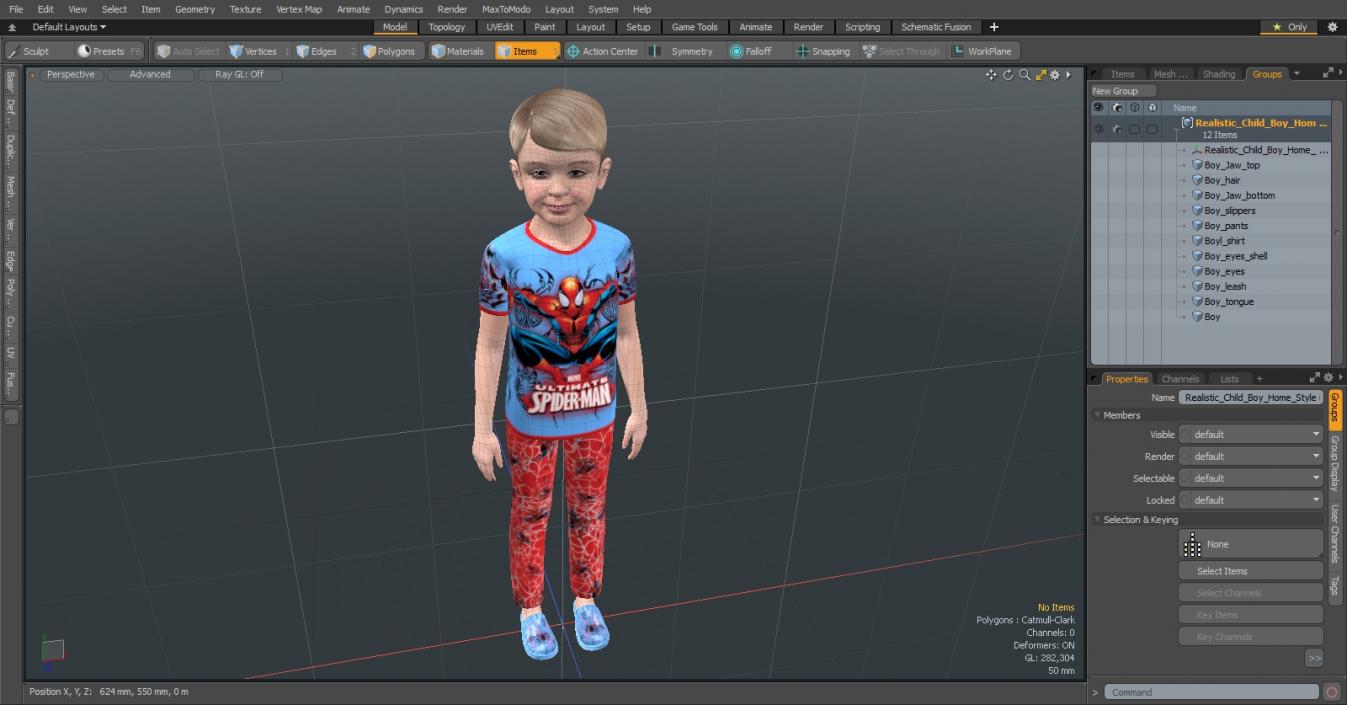 3D model Realistic Child Boy Home Style