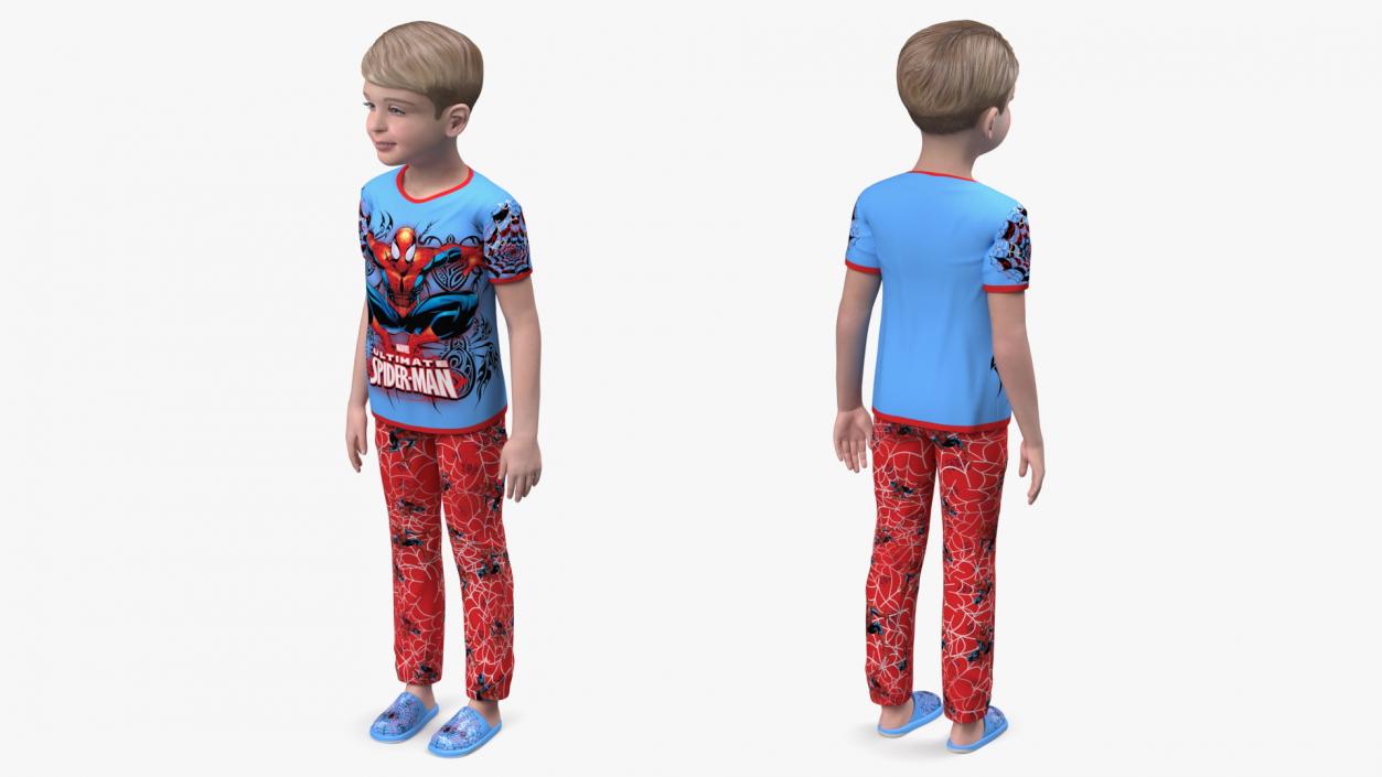 3D model Realistic Child Boy Home Style