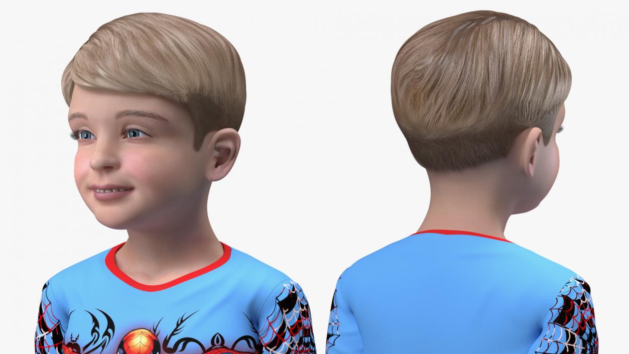 3D model Realistic Child Boy Home Style