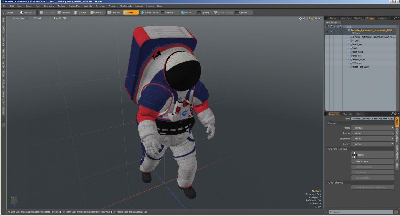 Female Astronaut Spacesuit NASA xEMU Walking Pose 3D model