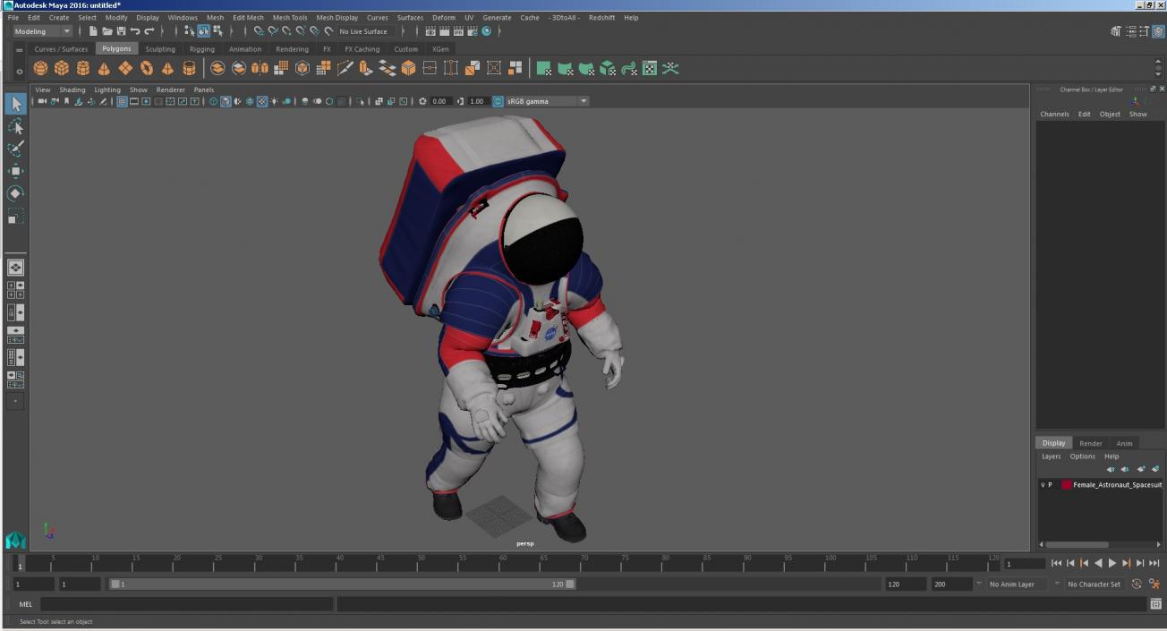 Female Astronaut Spacesuit NASA xEMU Walking Pose 3D model