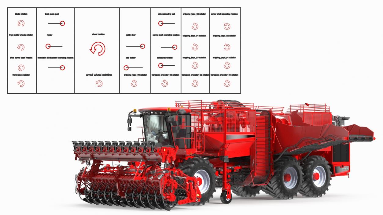 Beet Harvester HOLMER Terra Dos T4-30 Rigged 3D model