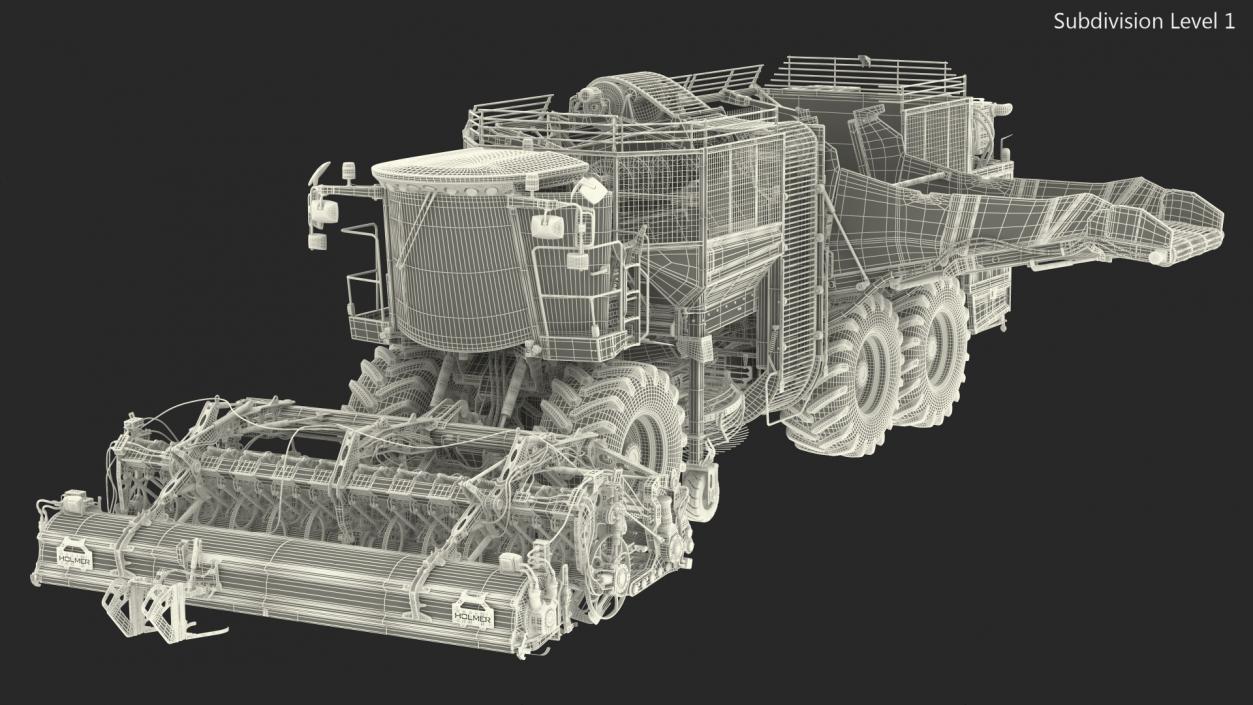 Beet Harvester HOLMER Terra Dos T4-30 Rigged 3D model