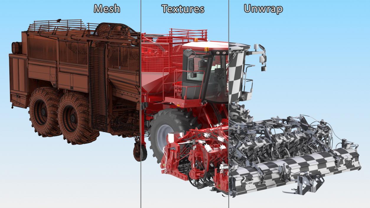 Beet Harvester HOLMER Terra Dos T4-30 Rigged 3D model