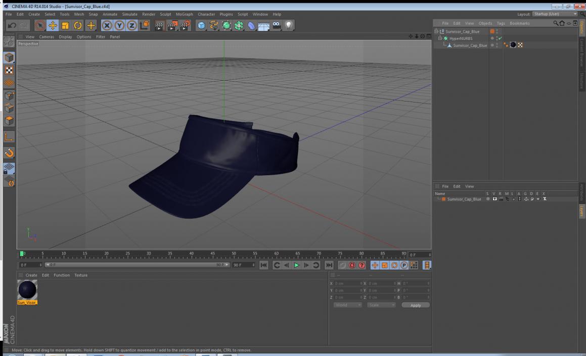 Sunvisor Cap Blue 3D