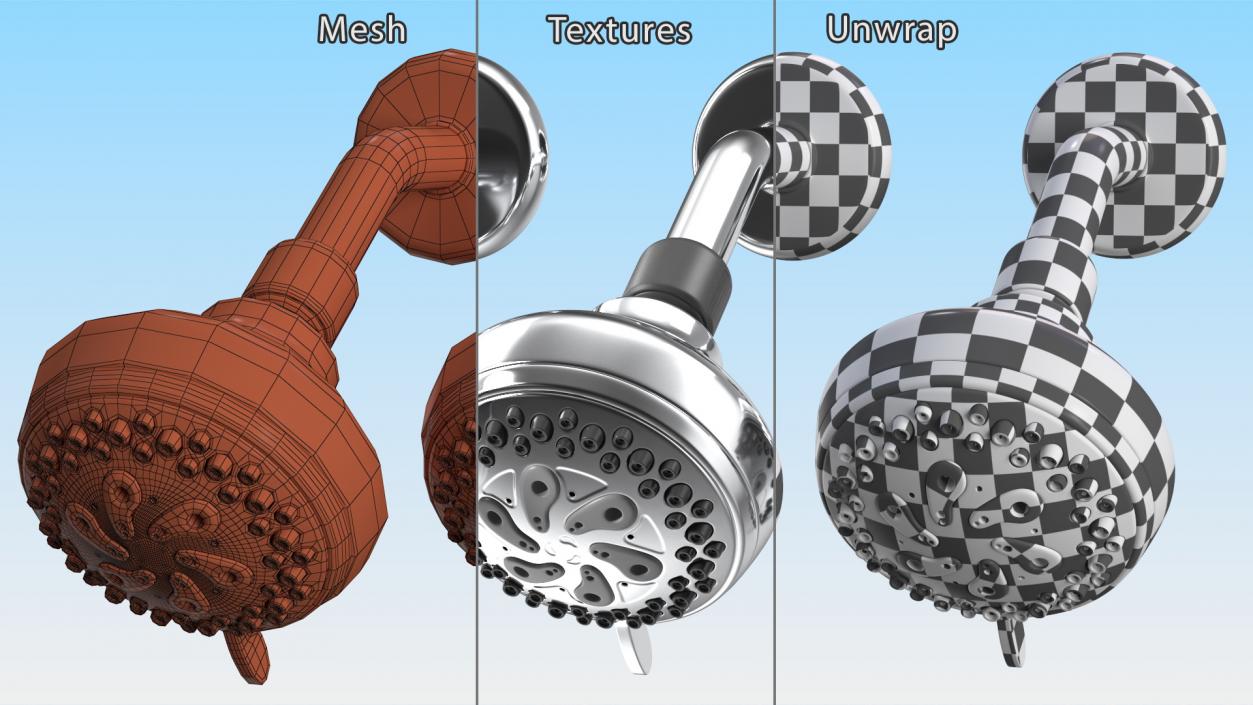 3D Wall Shower Head