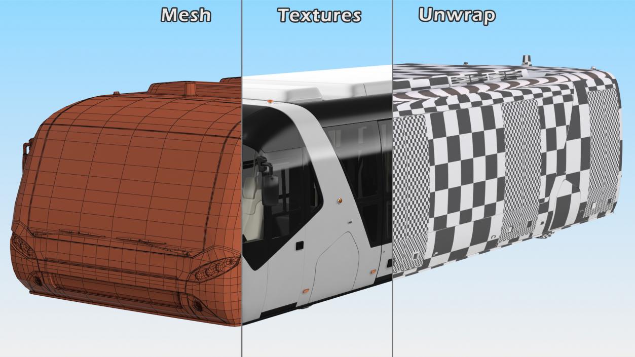 Airside Passenger Bus Simple Interior 3D