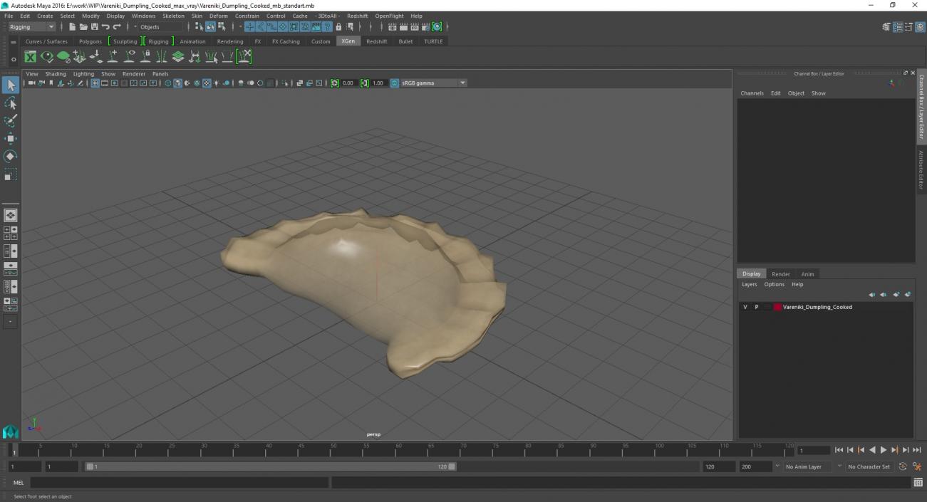 Vareniki Dumpling Cooked 3D model