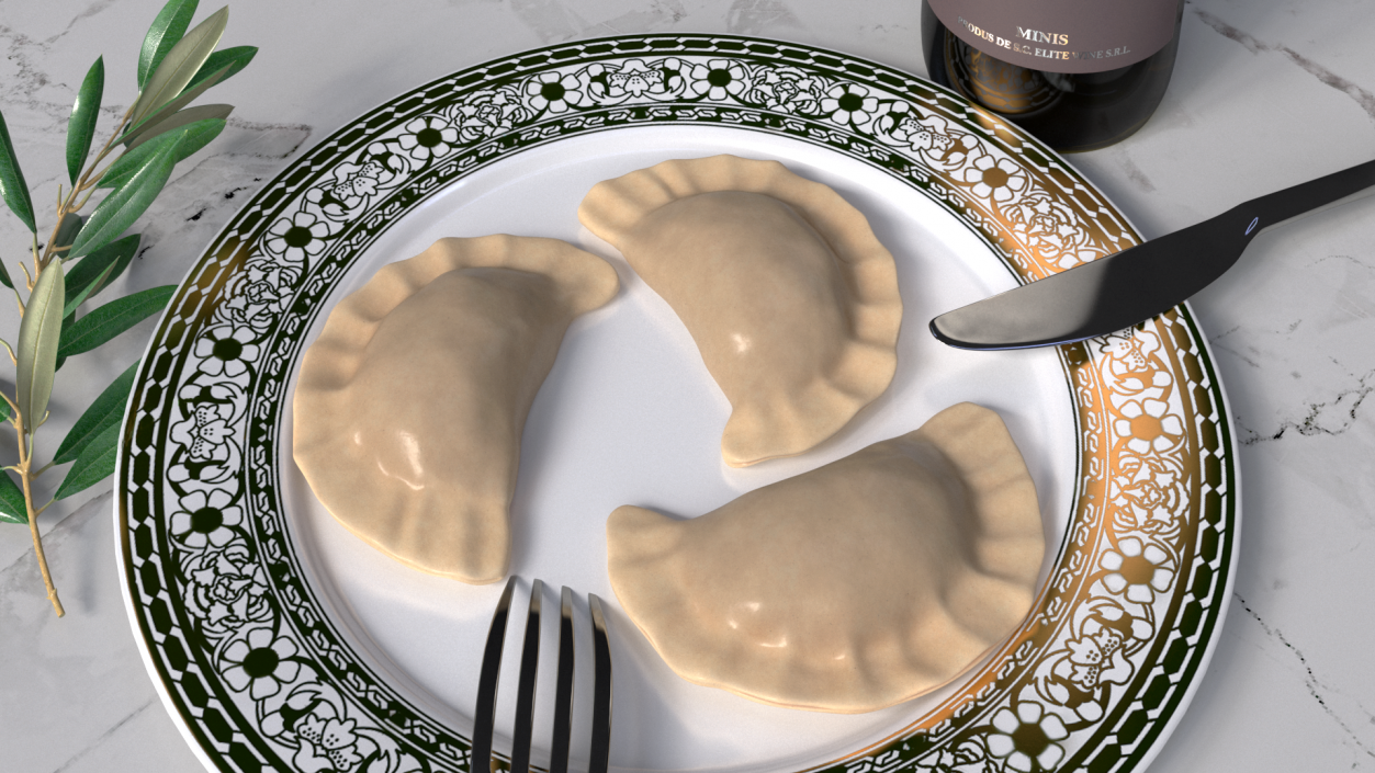 Vareniki Dumpling Cooked 3D model