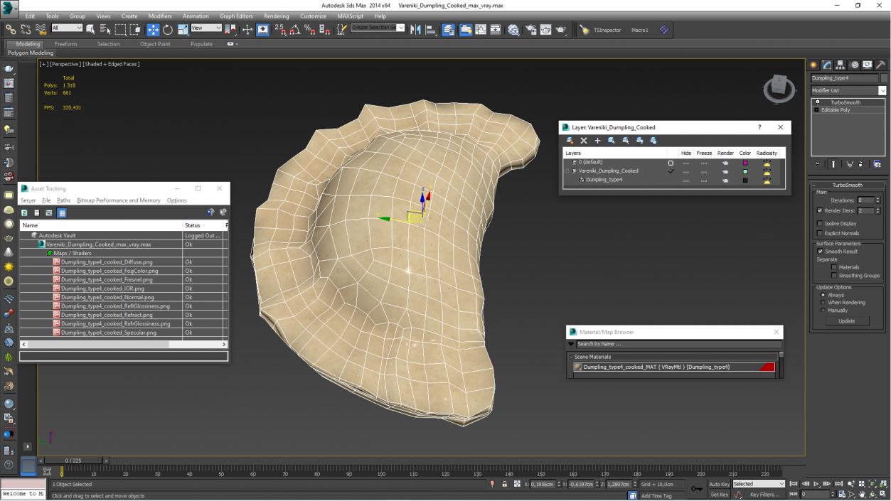 Vareniki Dumpling Cooked 3D model