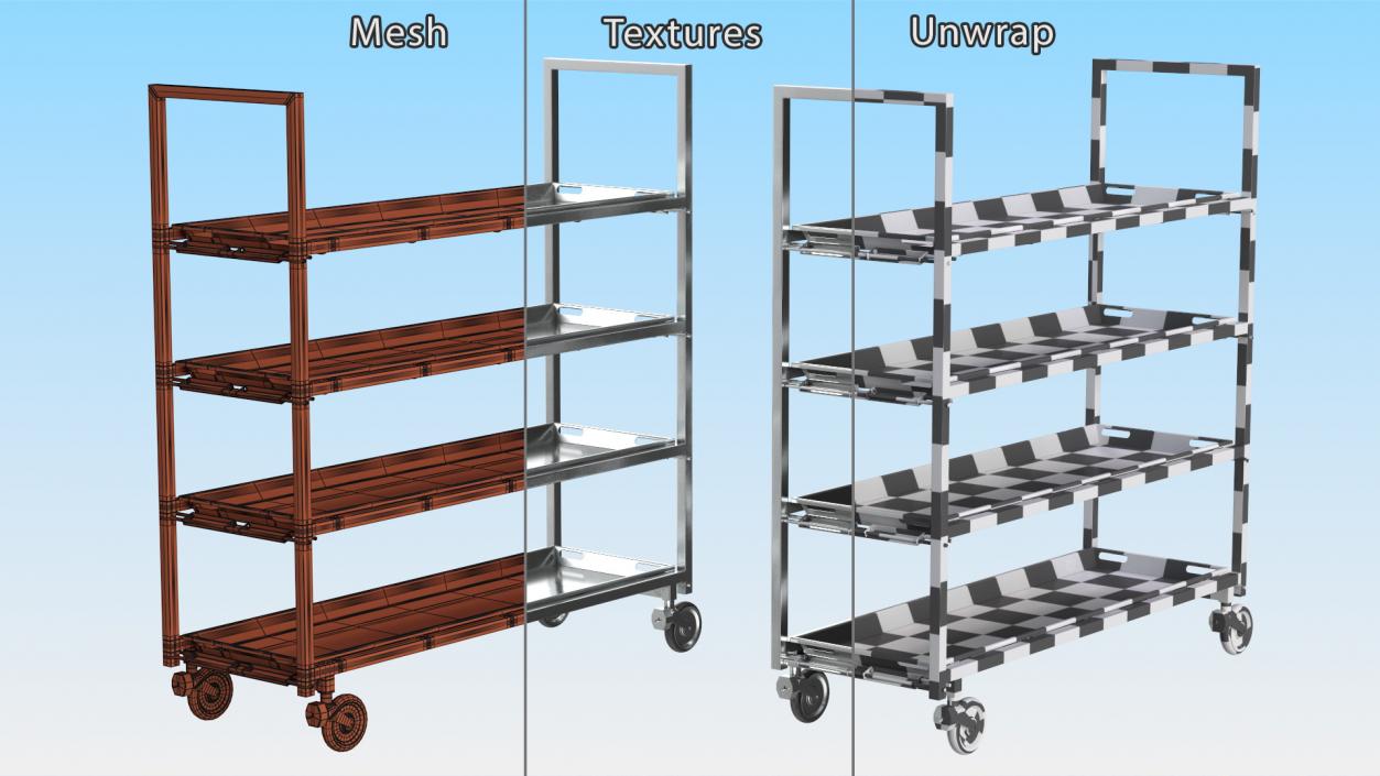 3D MultiBody Morgue Gurney model