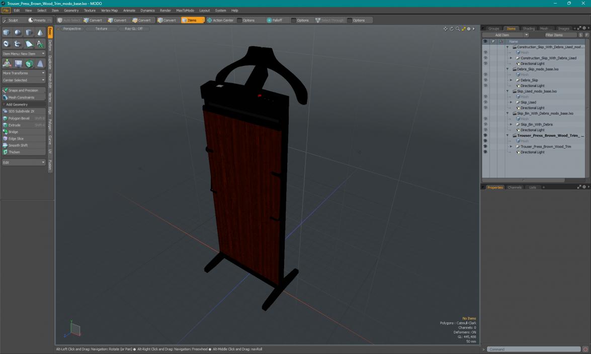 Trouser Press Brown Wood Trim 3D model