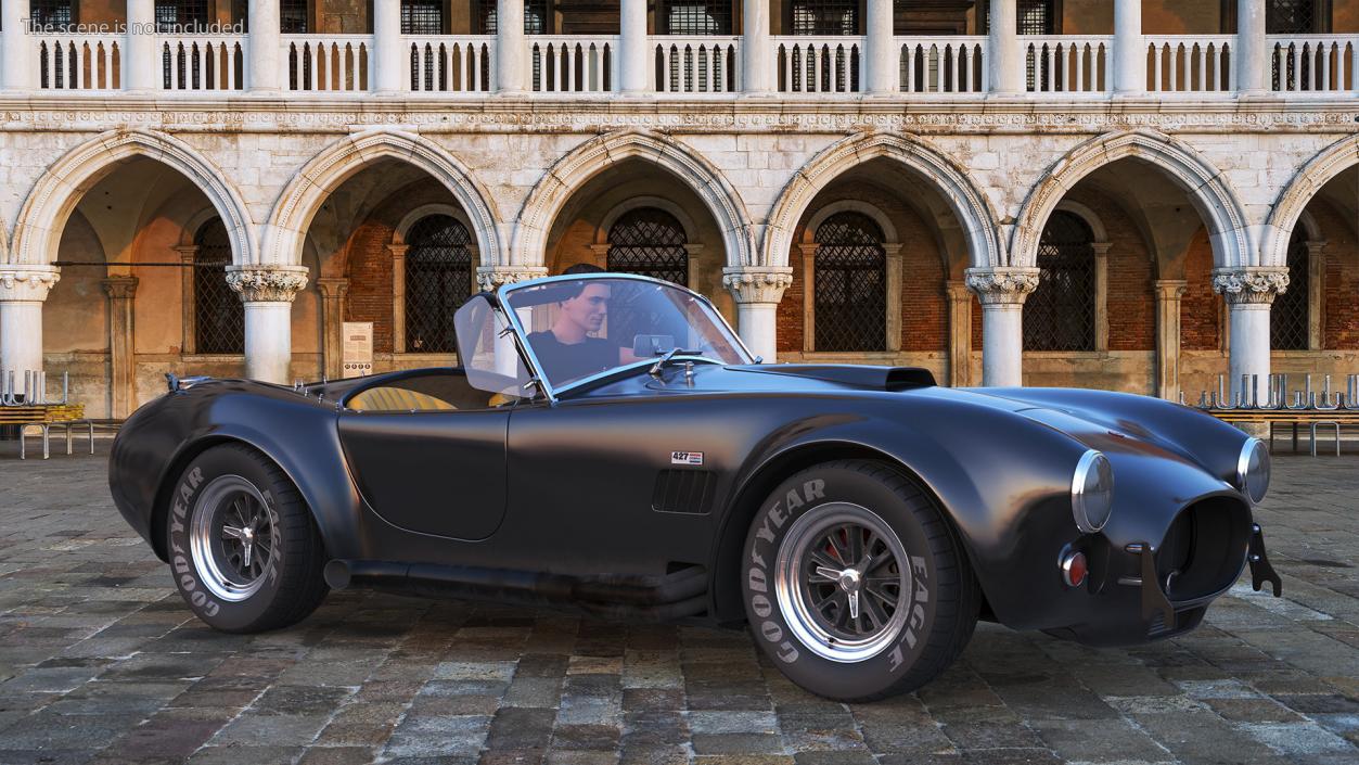 Man Driving Shelby Cobra 1965 3D model