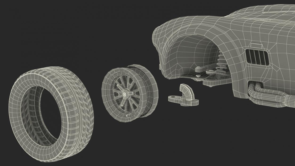 Man Driving Shelby Cobra 1965 3D model