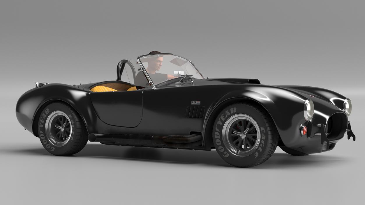 Man Driving Shelby Cobra 1965 3D model