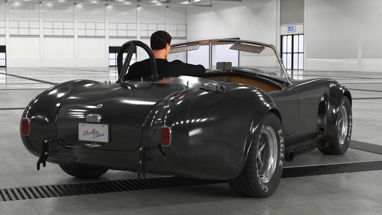 Man Driving Shelby Cobra 1965 3D model