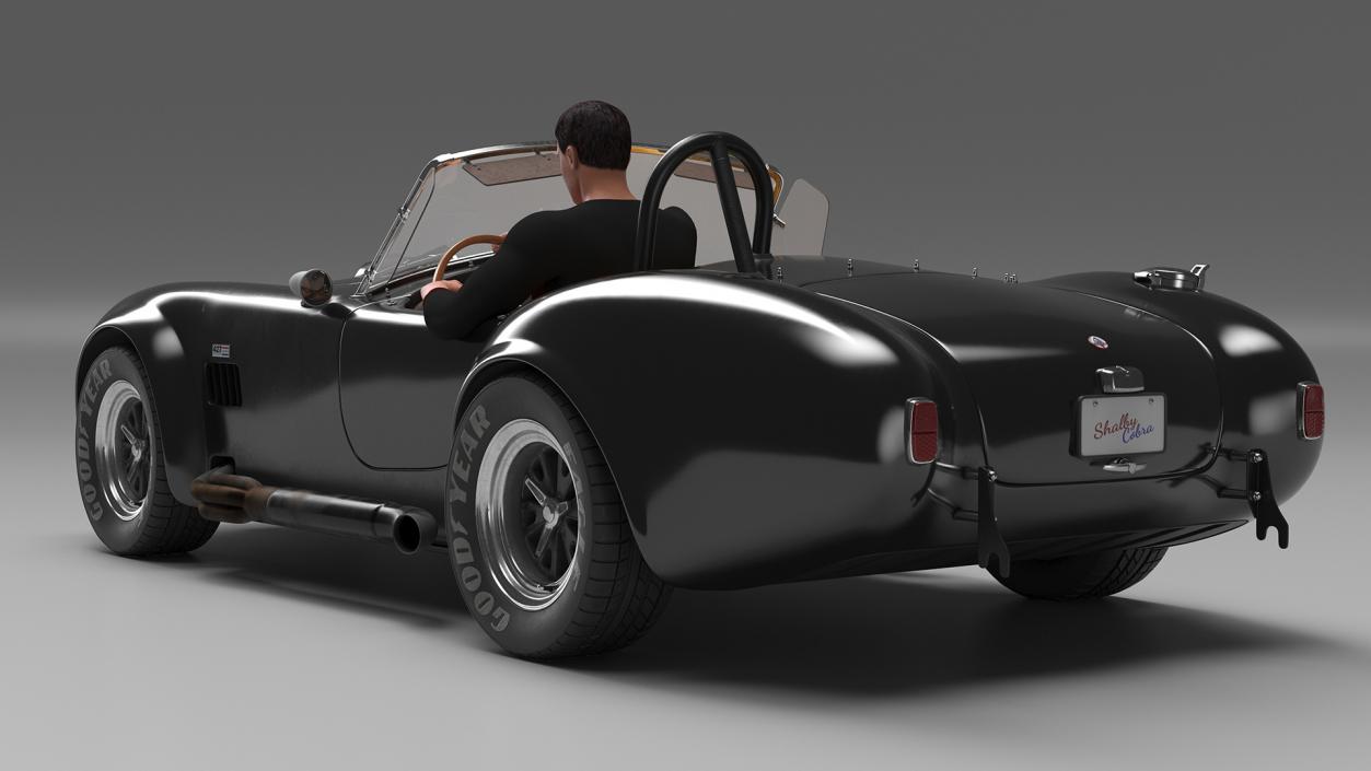 Man Driving Shelby Cobra 1965 3D model