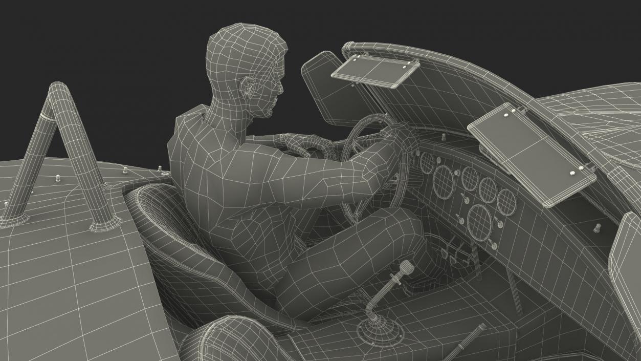 Man Driving Shelby Cobra 1965 3D model