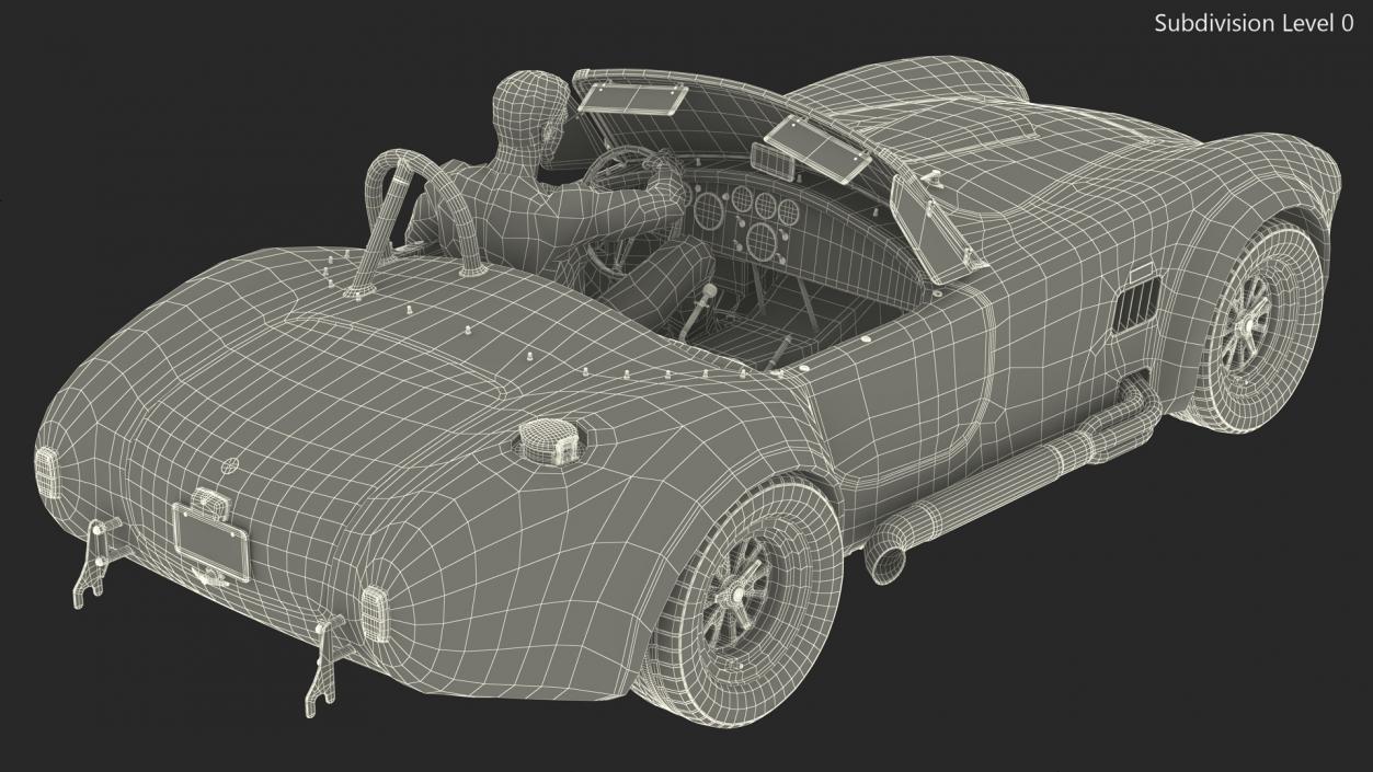 Man Driving Shelby Cobra 1965 3D model