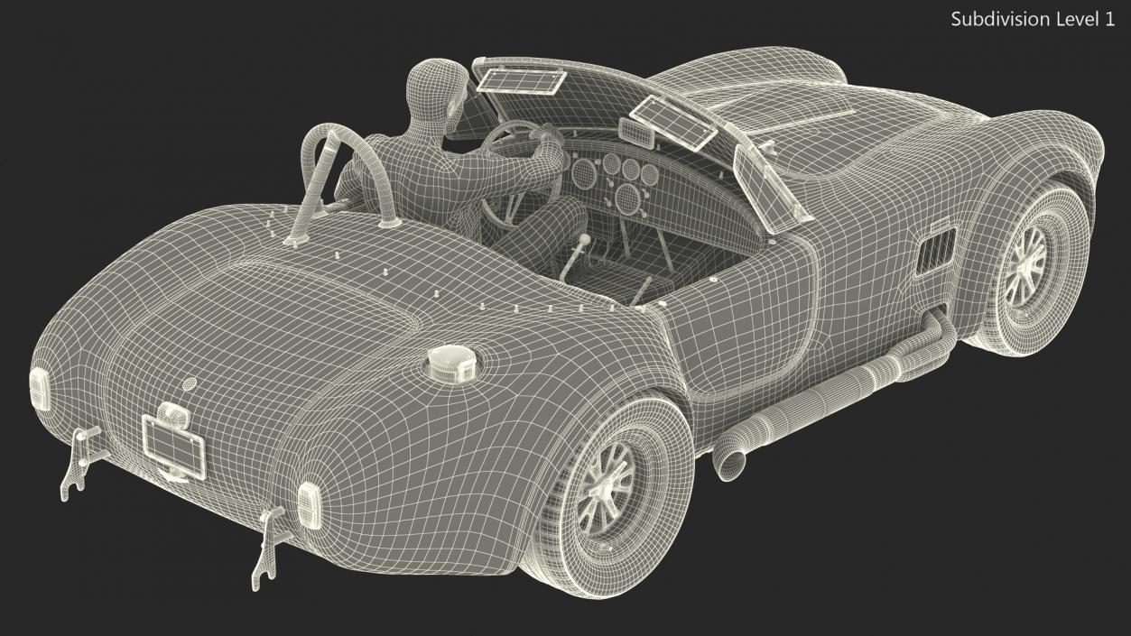 Man Driving Shelby Cobra 1965 3D model