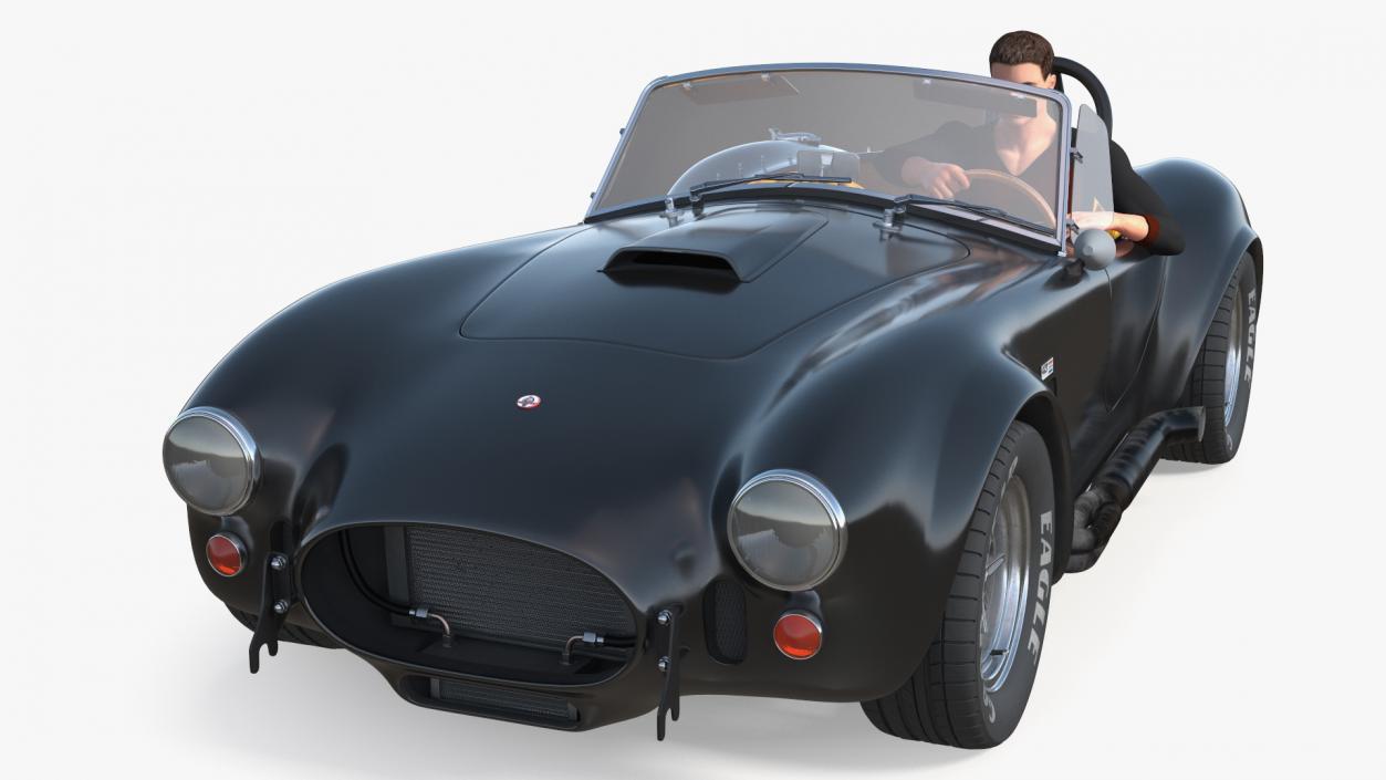 Man Driving Shelby Cobra 1965 3D model