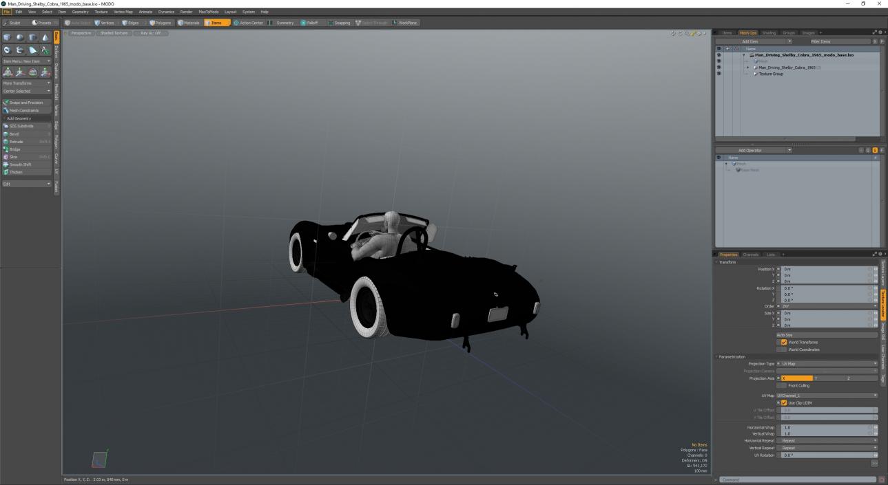 Man Driving Shelby Cobra 1965 3D model