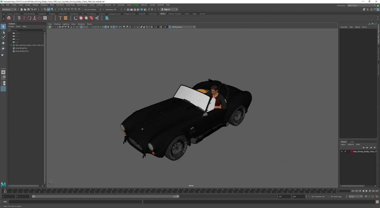 Man Driving Shelby Cobra 1965 3D model