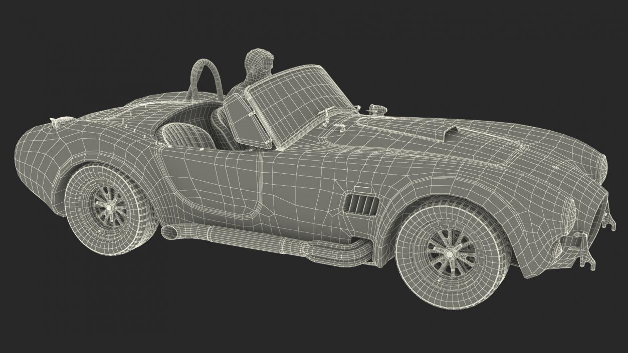 Man Driving Shelby Cobra 1965 3D model