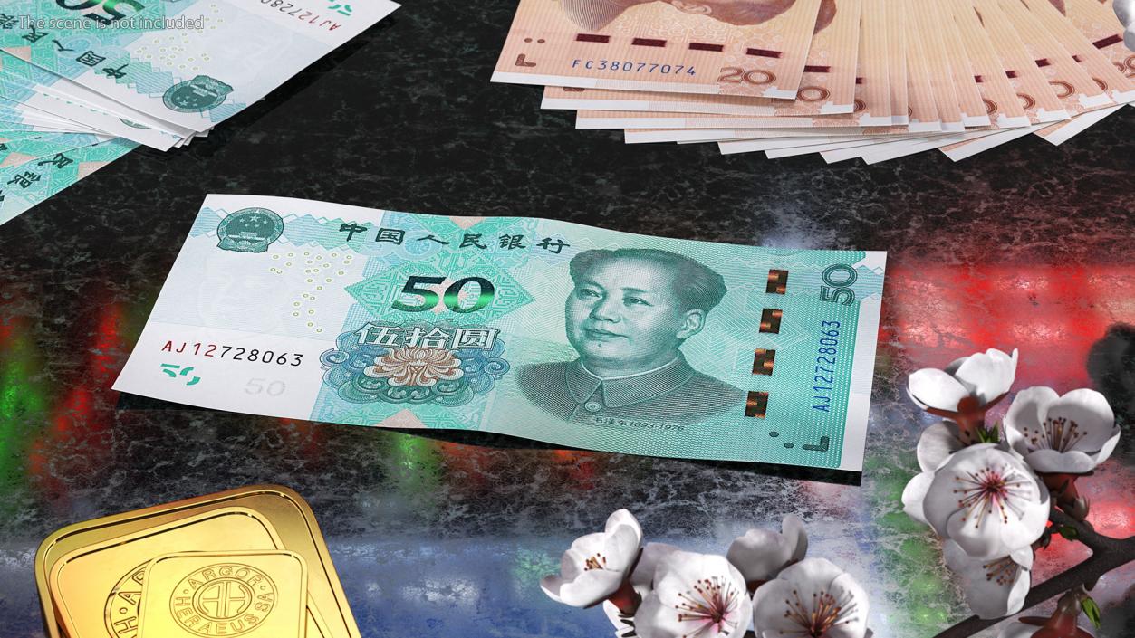 Chinese 50 Yuan 2019 Banknote 3D model