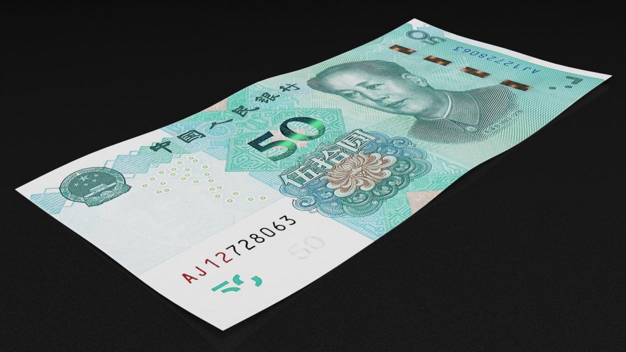 Chinese 50 Yuan 2019 Banknote 3D model