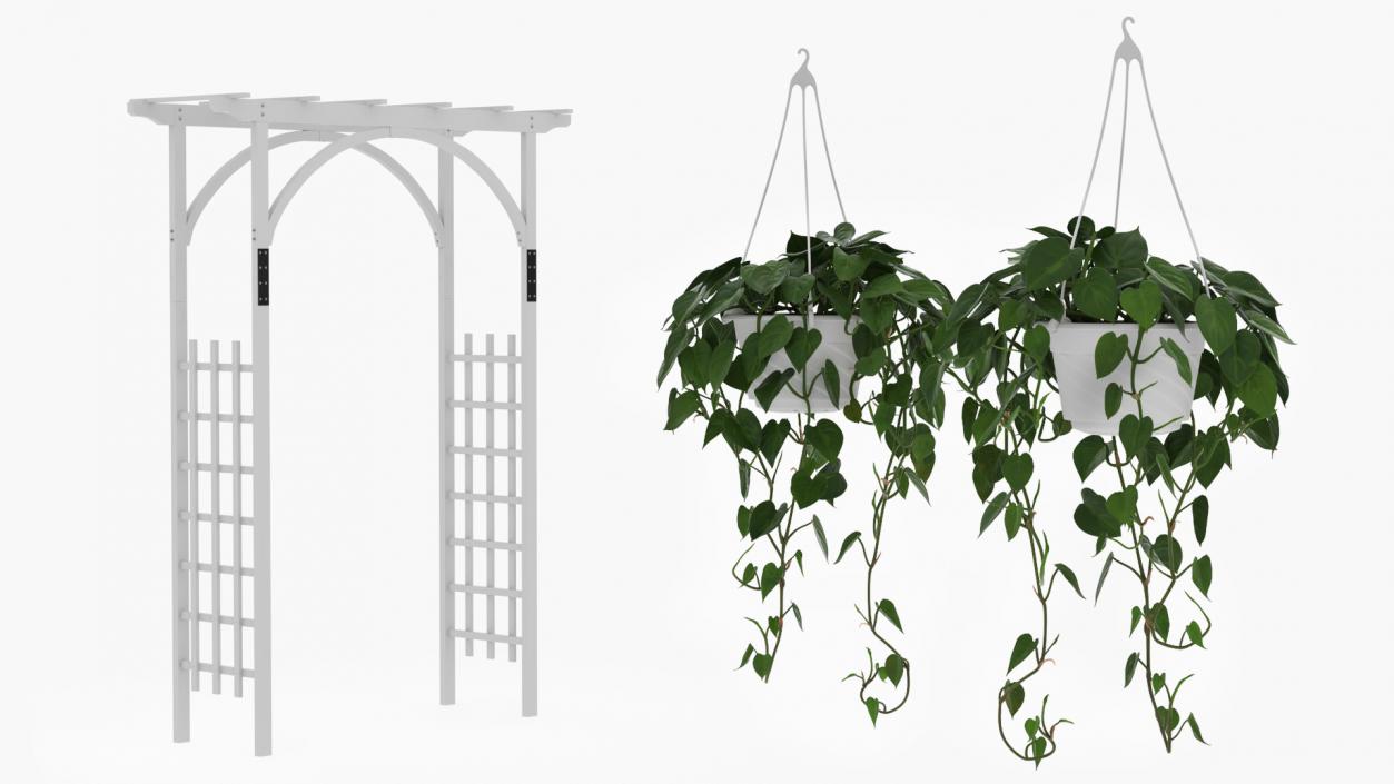 Garden Arch with Climbing Plants 3D