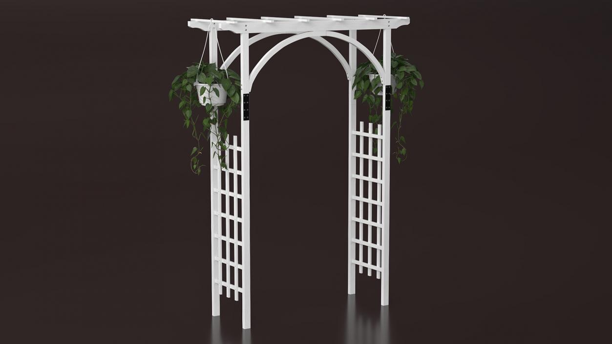 Garden Arch with Climbing Plants 3D