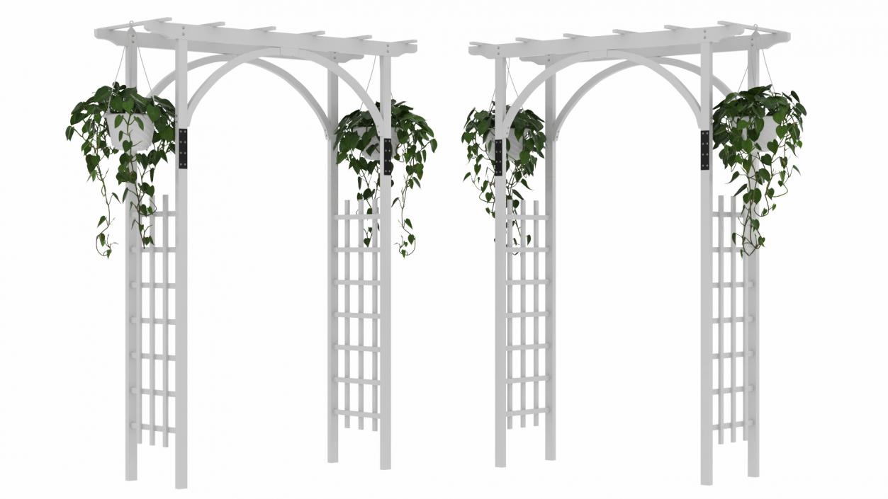 Garden Arch with Climbing Plants 3D