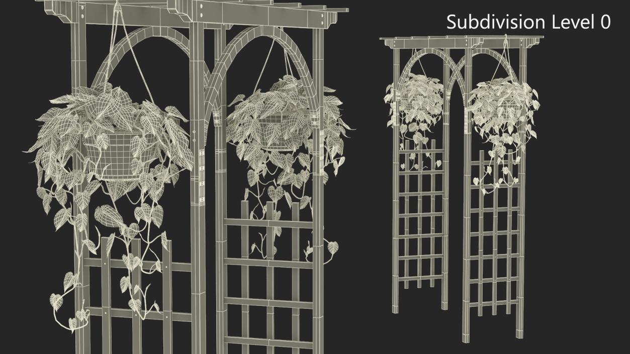 Garden Arch with Climbing Plants 3D