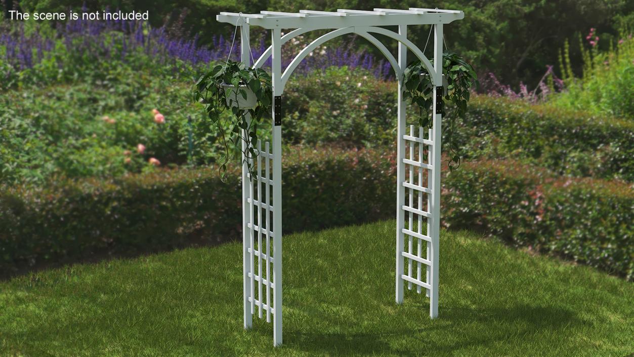 Garden Arch with Climbing Plants 3D