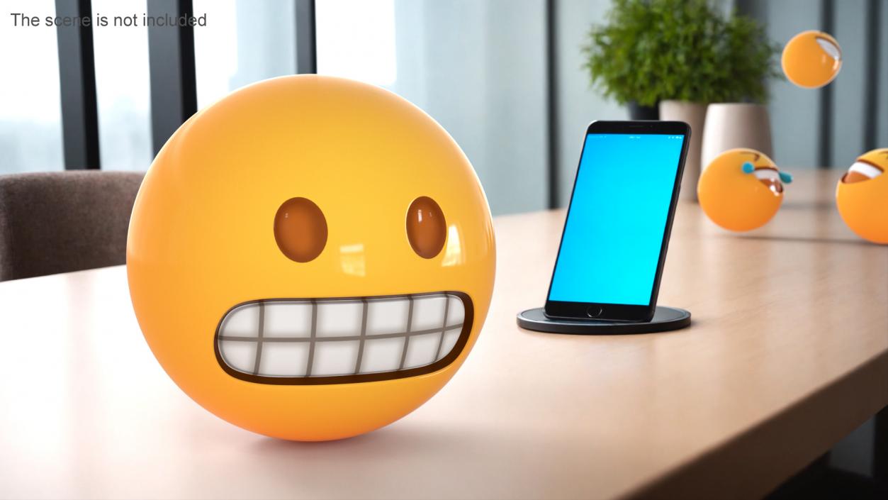 Emoji Grimacing Face 2 3D