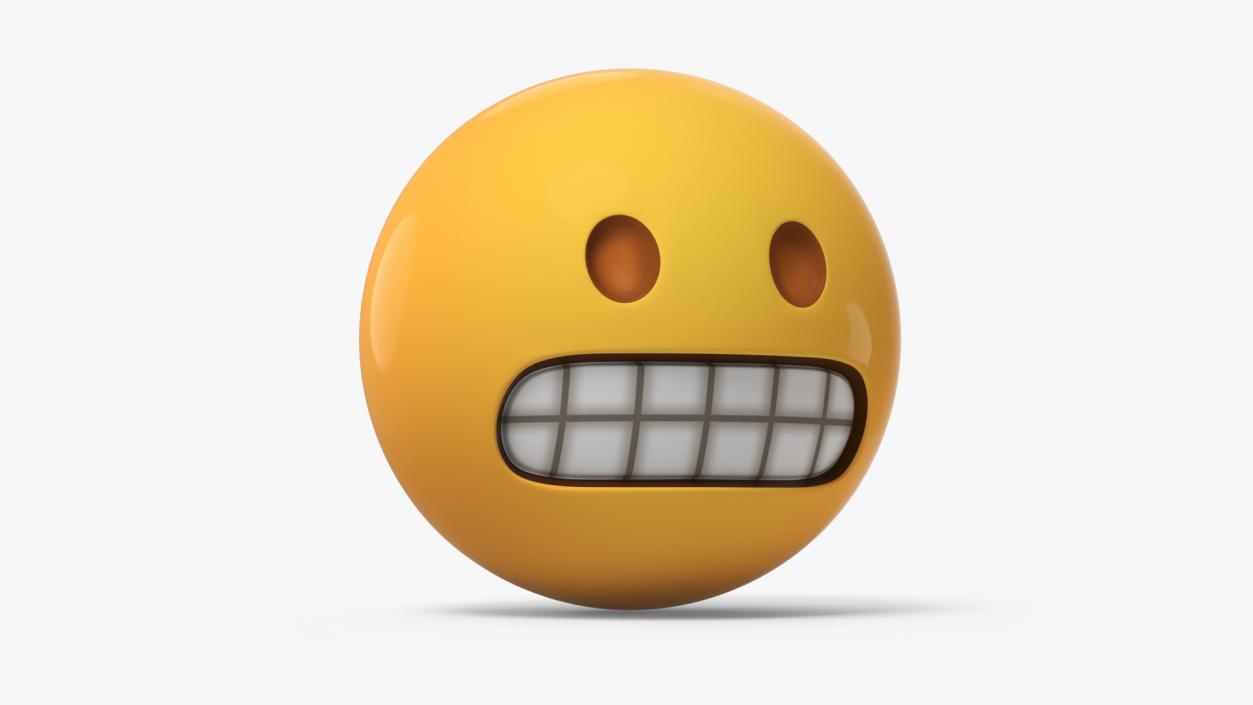 Emoji Grimacing Face 2 3D