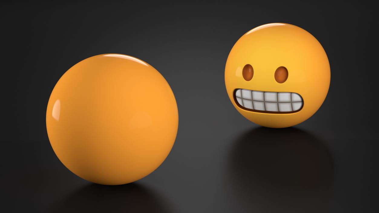 Emoji Grimacing Face 2 3D