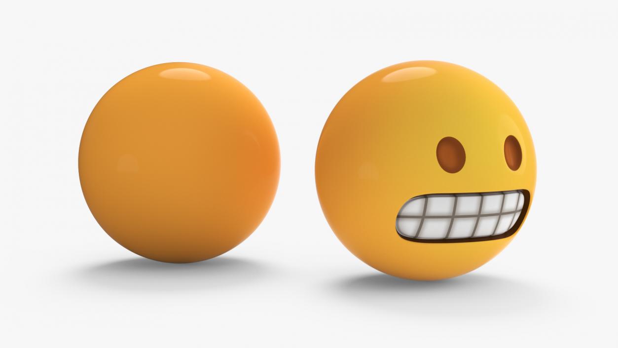 Emoji Grimacing Face 2 3D