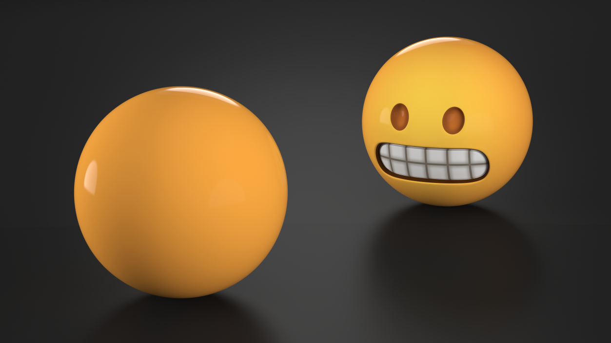 Emoji Grimacing Face 2 3D