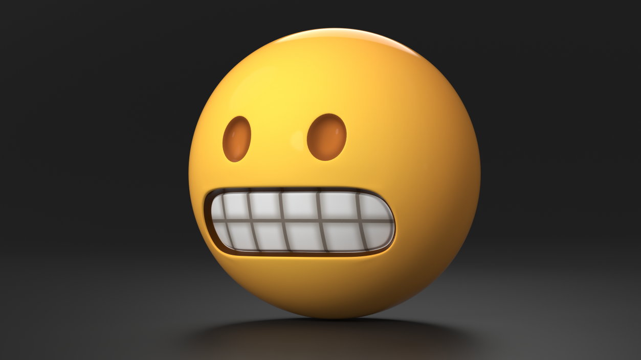 Emoji Grimacing Face 2 3D