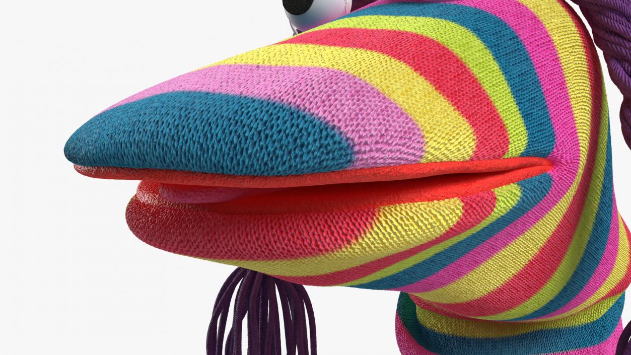 3D Striped Sock Puppet with Googly Eyes Girl