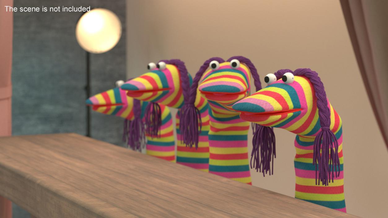 3D Striped Sock Puppet with Googly Eyes Girl