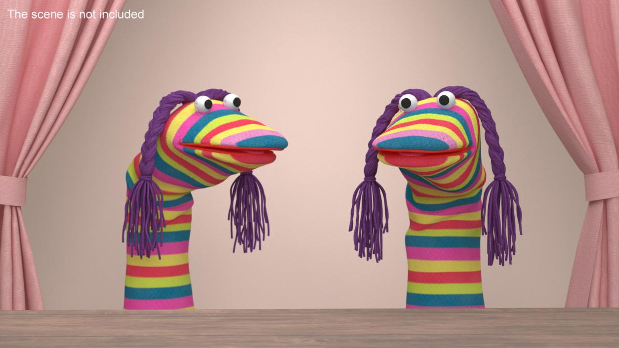 3D Striped Sock Puppet with Googly Eyes Girl