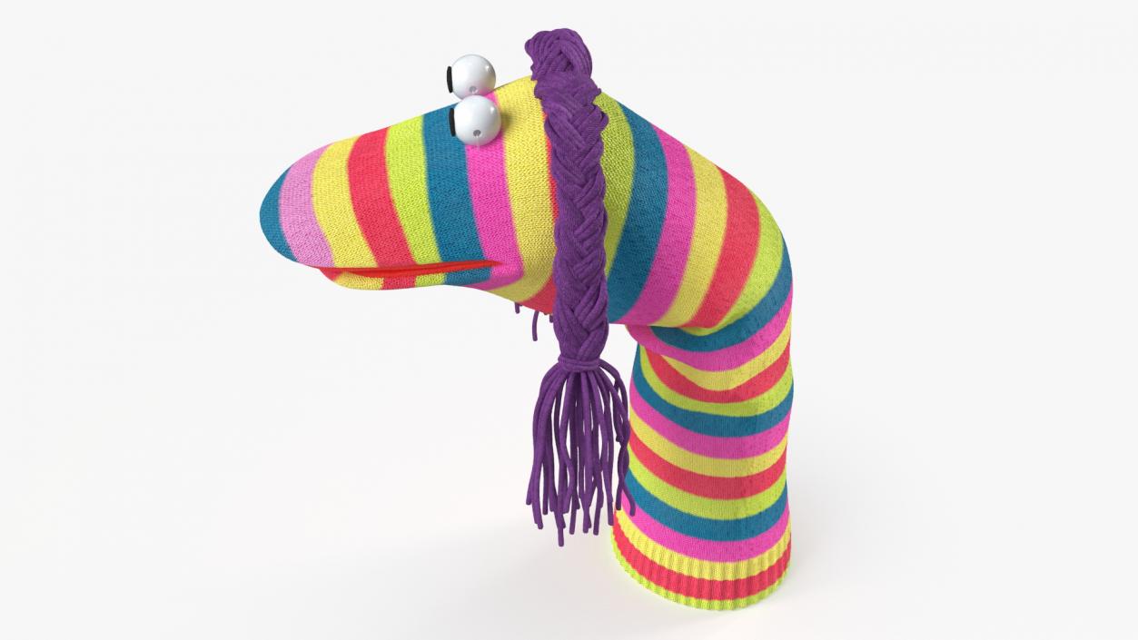 3D Striped Sock Puppet with Googly Eyes Girl