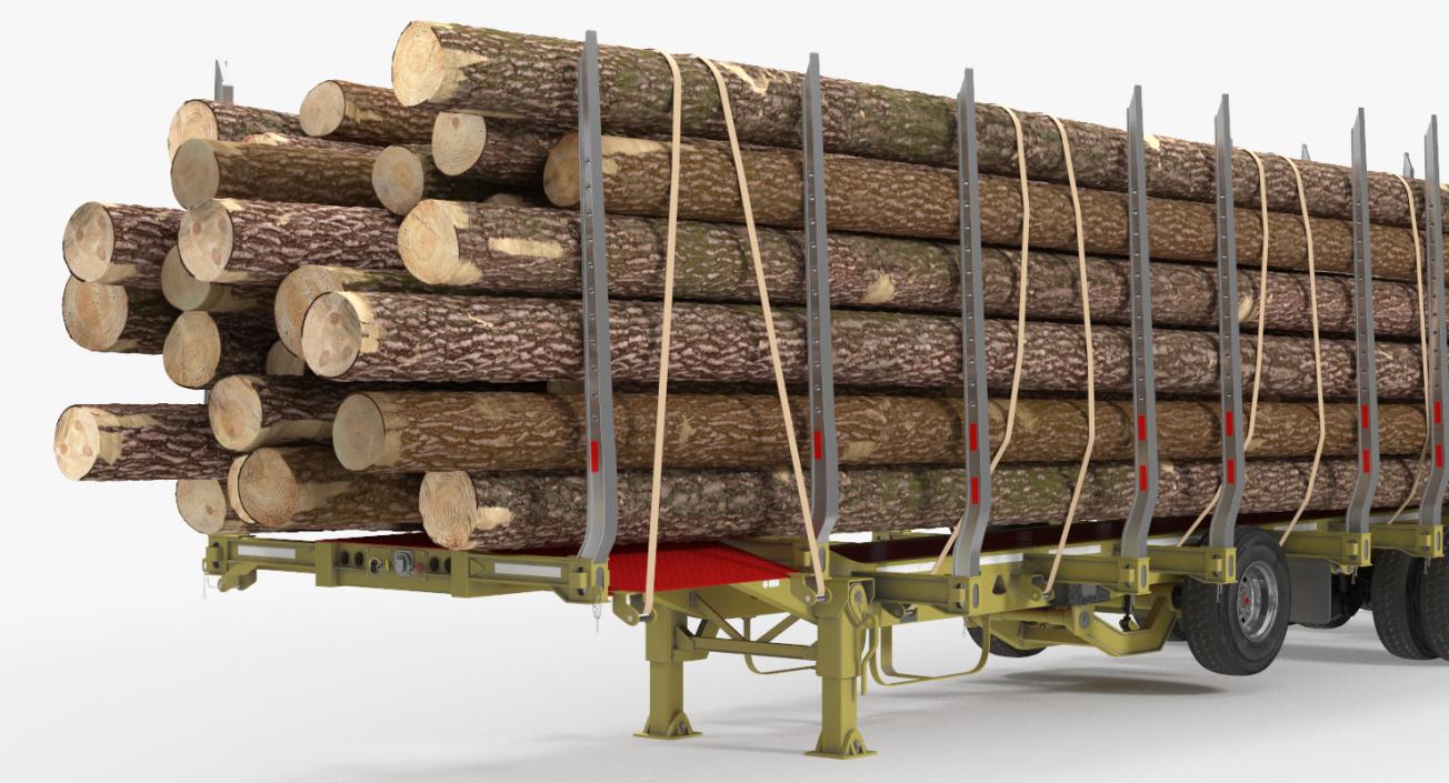 3D model Logging Trailer with Logs