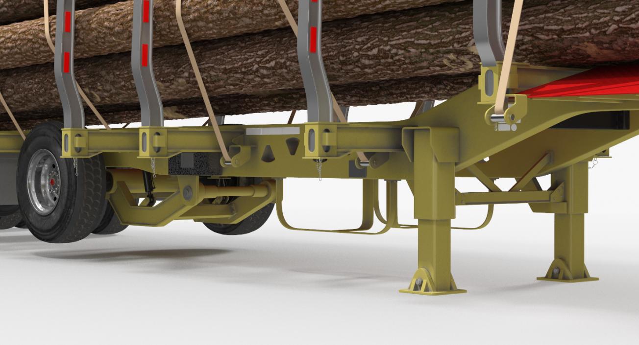 3D model Logging Trailer with Logs