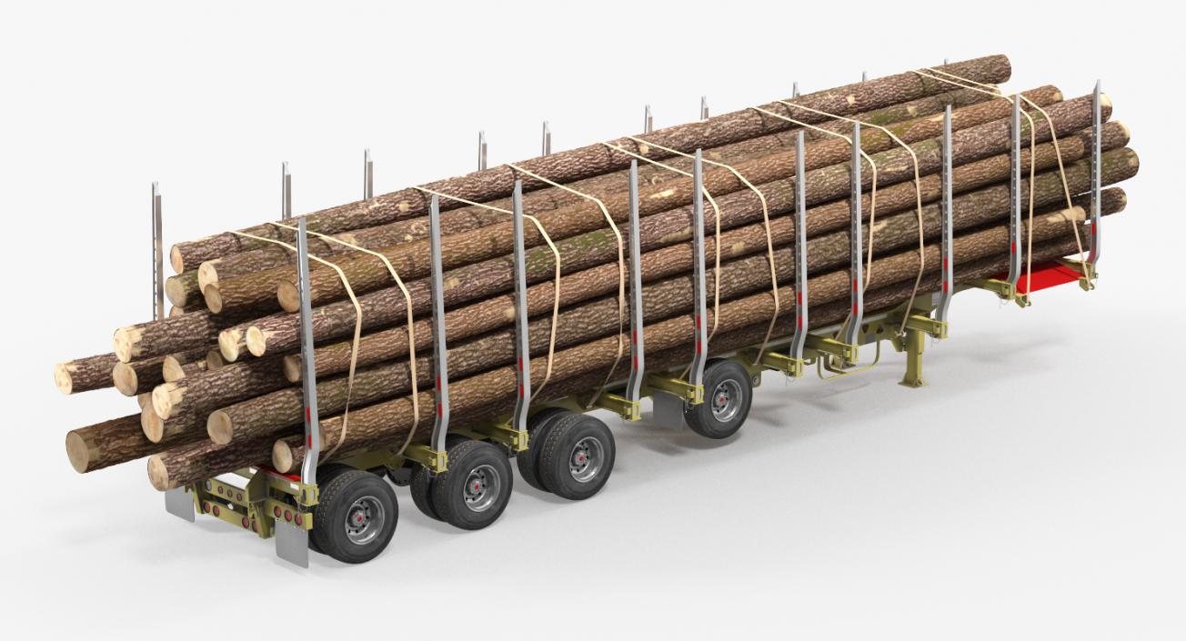 3D model Logging Trailer with Logs